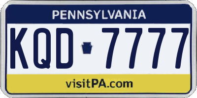 PA license plate KQD7777