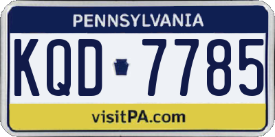 PA license plate KQD7785