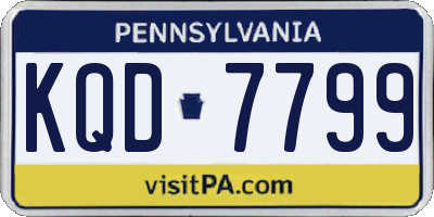 PA license plate KQD7799
