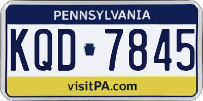 PA license plate KQD7845