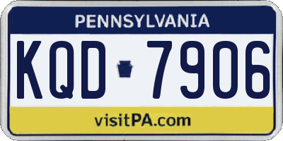 PA license plate KQD7906