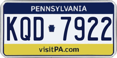 PA license plate KQD7922