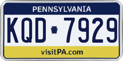 PA license plate KQD7929