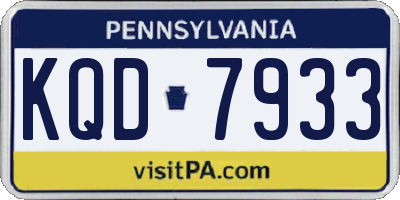 PA license plate KQD7933