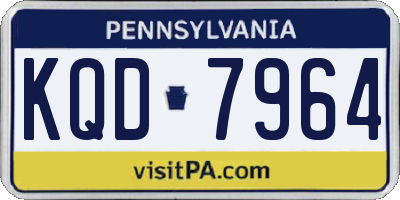 PA license plate KQD7964