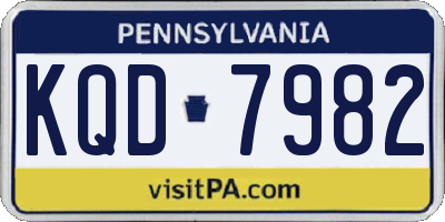 PA license plate KQD7982