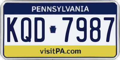 PA license plate KQD7987
