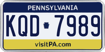 PA license plate KQD7989