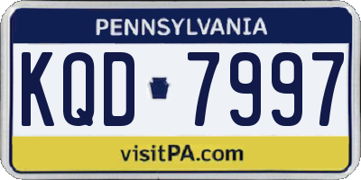 PA license plate KQD7997
