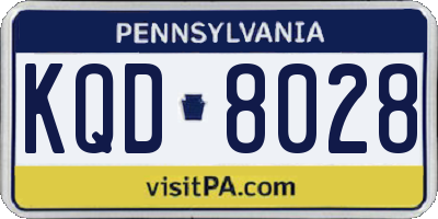 PA license plate KQD8028