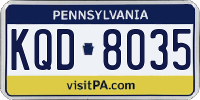 PA license plate KQD8035