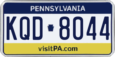 PA license plate KQD8044