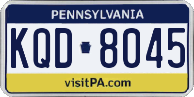 PA license plate KQD8045