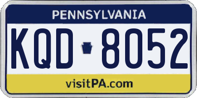 PA license plate KQD8052