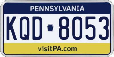 PA license plate KQD8053