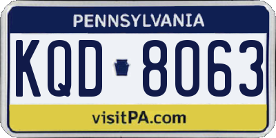 PA license plate KQD8063