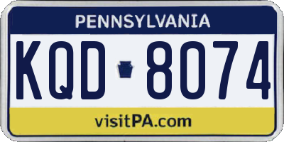 PA license plate KQD8074