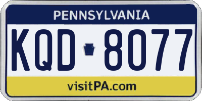 PA license plate KQD8077
