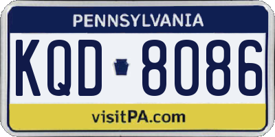 PA license plate KQD8086