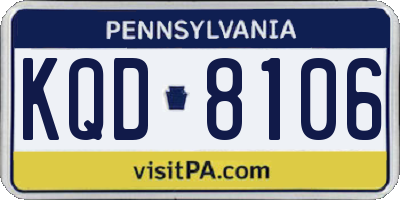 PA license plate KQD8106