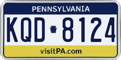 PA license plate KQD8124