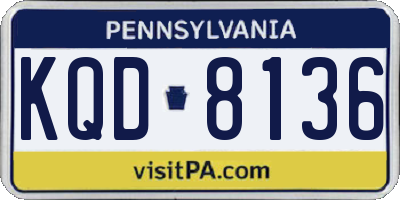 PA license plate KQD8136