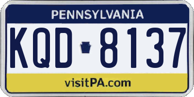 PA license plate KQD8137