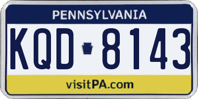 PA license plate KQD8143