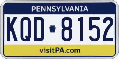 PA license plate KQD8152
