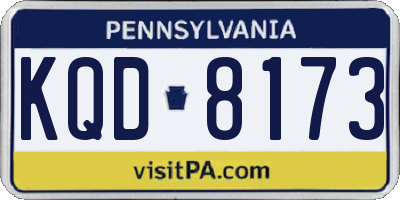 PA license plate KQD8173