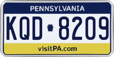 PA license plate KQD8209