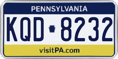 PA license plate KQD8232