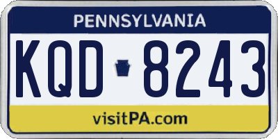 PA license plate KQD8243