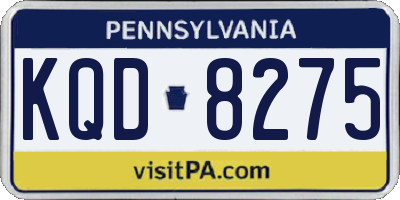 PA license plate KQD8275