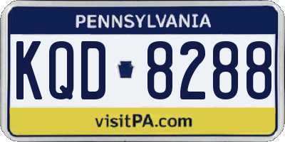 PA license plate KQD8288