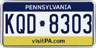PA license plate KQD8303