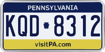 PA license plate KQD8312