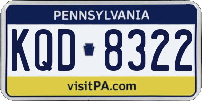 PA license plate KQD8322