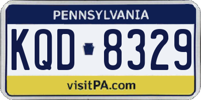 PA license plate KQD8329