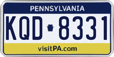 PA license plate KQD8331