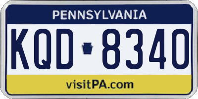 PA license plate KQD8340