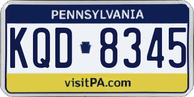 PA license plate KQD8345