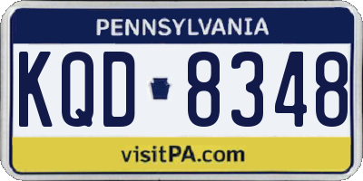 PA license plate KQD8348