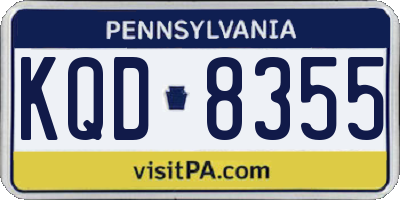 PA license plate KQD8355