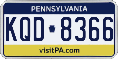 PA license plate KQD8366
