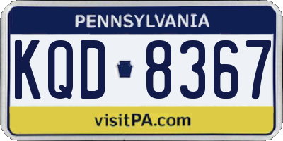 PA license plate KQD8367