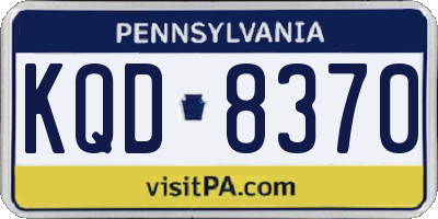 PA license plate KQD8370