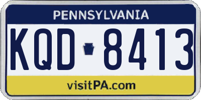 PA license plate KQD8413