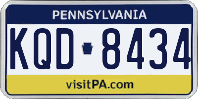 PA license plate KQD8434