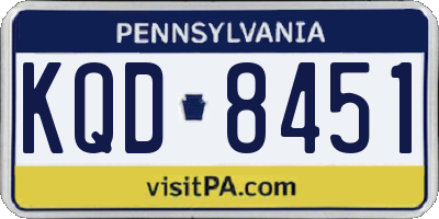 PA license plate KQD8451